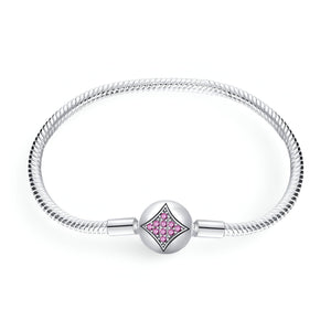 Bracelet pour charm, personnalisable, étoile rose, pour femme, modèle Liora - La Boutique du Bracelet