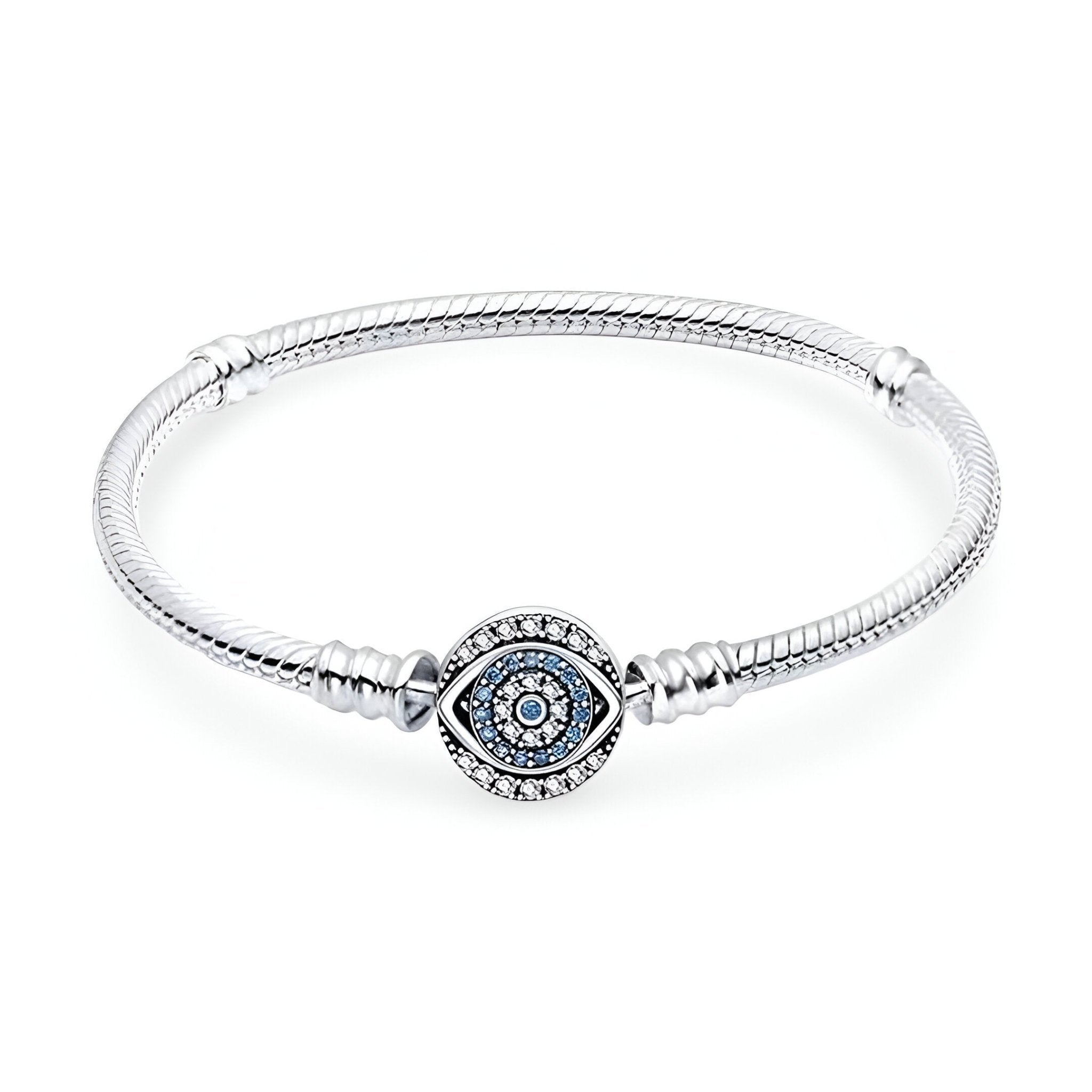 Bracelet pour charm, personnalisable, oeil bleu, pour femme, modèle Adelise - La Boutique du Bracelet