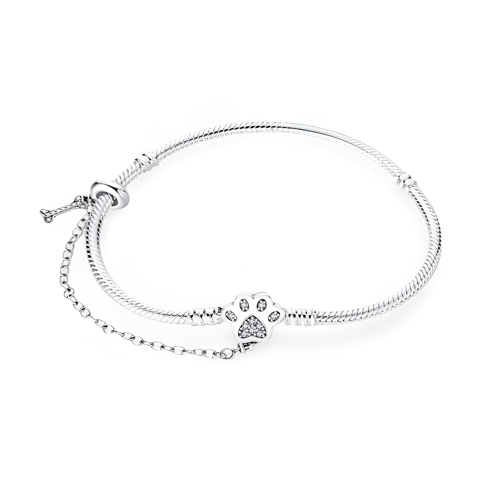 Bracelet pour charm, personnalisable, patte d'animal, pour femme, modèle Arwen - La Boutique du Bracelet