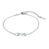 Bracelet pour femme, en acier inoxydable, charm infini discret, modèle Elina - La Boutique du Bracelet