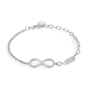 Bracelet pour femme, en acier inoxydable, charm infini orné de zirconium, modèle Kalia - La Boutique du Bracelet