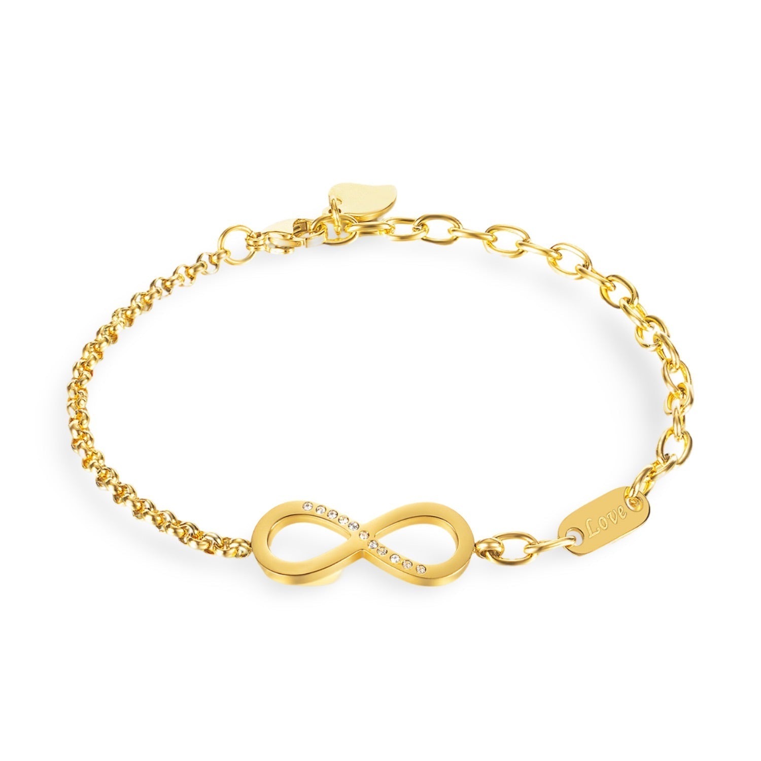 Bracelet pour femme, en acier inoxydable, charm infini orné de zirconium, modèle Kalia - La Boutique du Bracelet