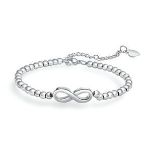 Bracelet pour femme, en acier inoxydable, perlé au motif infini, modèle Esther - La Boutique du Bracelet