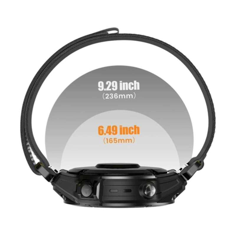 Bracelet noir en nylon résistant avec attache velcro compatible montres Garmin, modèle Artéos, largeur moyenne.