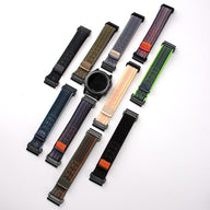 Bracelets en nylon durable avec attache velcro, plusieurs couleurs et styles, compatible montres Garmin.