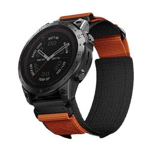 Bracelet pour montre connectée, en nylon résistant, avec attache velcro tactique, compatible montres Garmin, modèle Léno - La Boutique du Bracelet