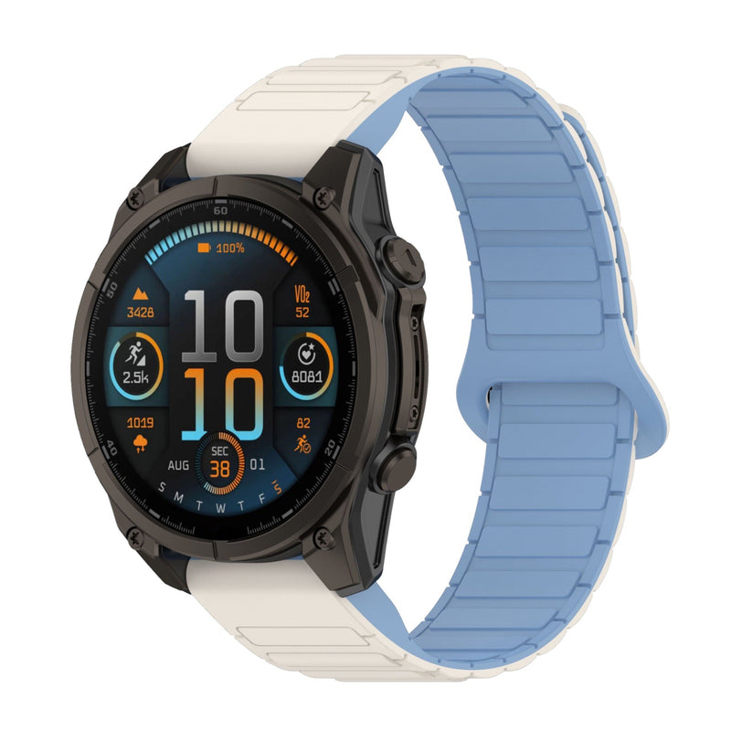Bracelet pour montre connectée, en silicone, avec attache aimantée, compatible montres Garmin, modèle Sinale - La Boutique du Bracelet