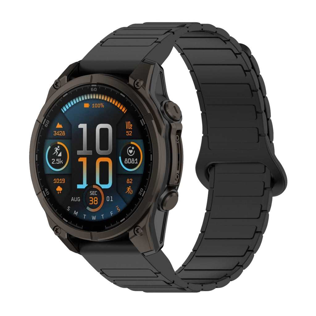 Bracelet pour montre connectée, en silicone, avec attache aimantée, compatible montres Garmin, modèle Sinale - La Boutique du Bracelet