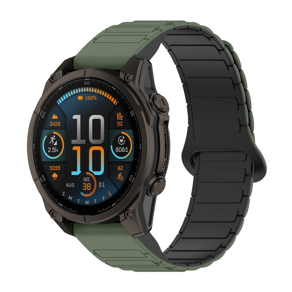 Bracelet pour montre connectée, en silicone, avec attache aimantée, compatible montres Garmin, modèle Sinale - La Boutique du Bracelet