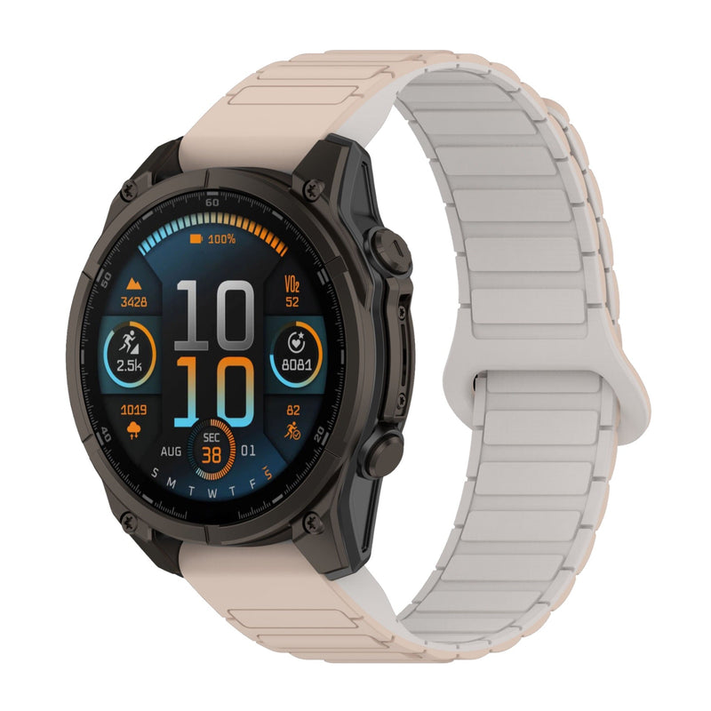 Bracelet pour montre connectée, en silicone, avec attache aimantée, compatible montres Garmin, modèle Sinale - La Boutique du Bracelet