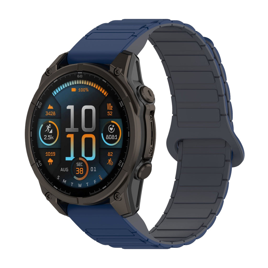 Bracelet pour montre connectée, en silicone, avec attache aimantée, compatible montres Garmin, modèle Sinale - La Boutique du Bracelet