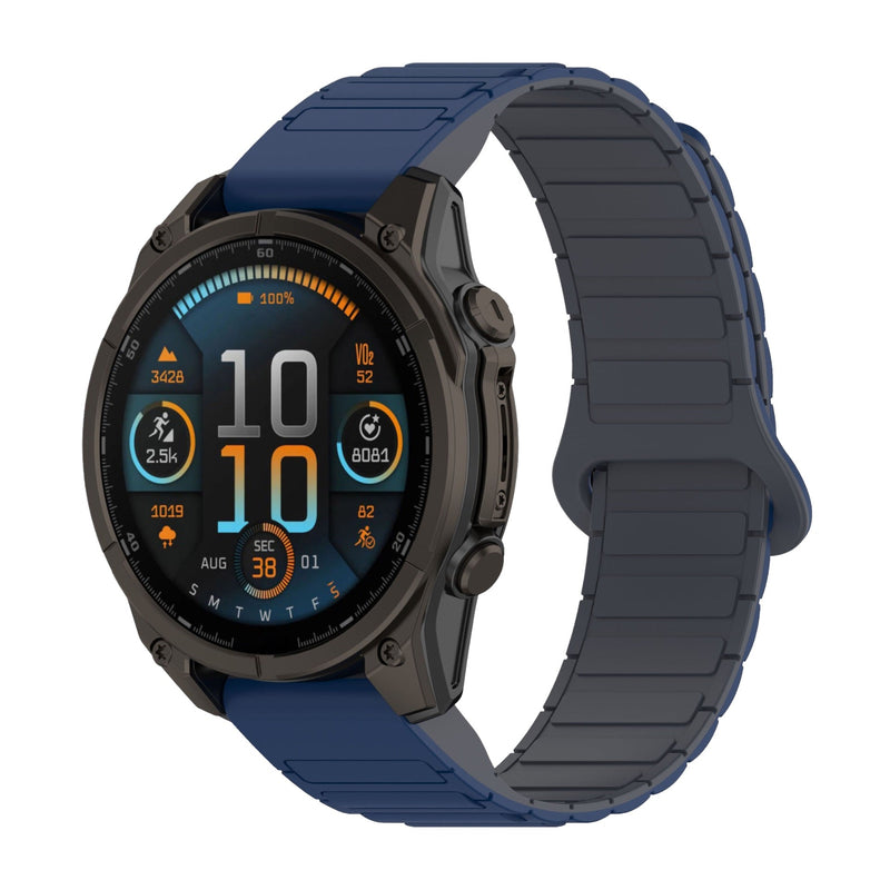 Bracelet pour montre connectée, en silicone, avec attache aimantée, compatible montres Garmin, modèle Sinale - La Boutique du Bracelet