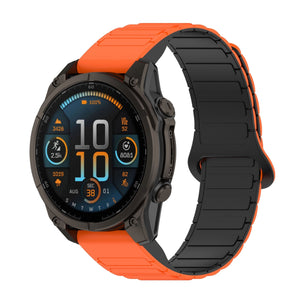 Bracelet pour montre connectée, en silicone, avec attache aimantée, compatible montres Garmin, modèle Sinale - La Boutique du Bracelet