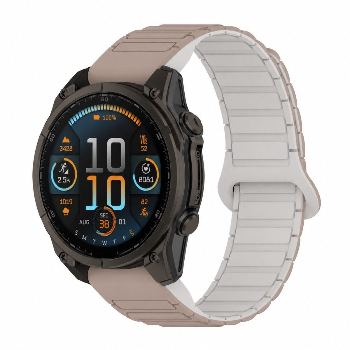 Bracciale per smartwatch, in silicone, con chiusura magnetica, compatibile con orologi Garmin Quick Fit, modello Sinale