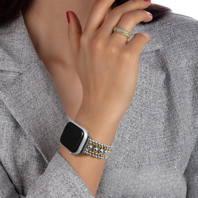 Bracelet montre connectée, maillons perles métalliques ajustables, pour femme, modèle Arline