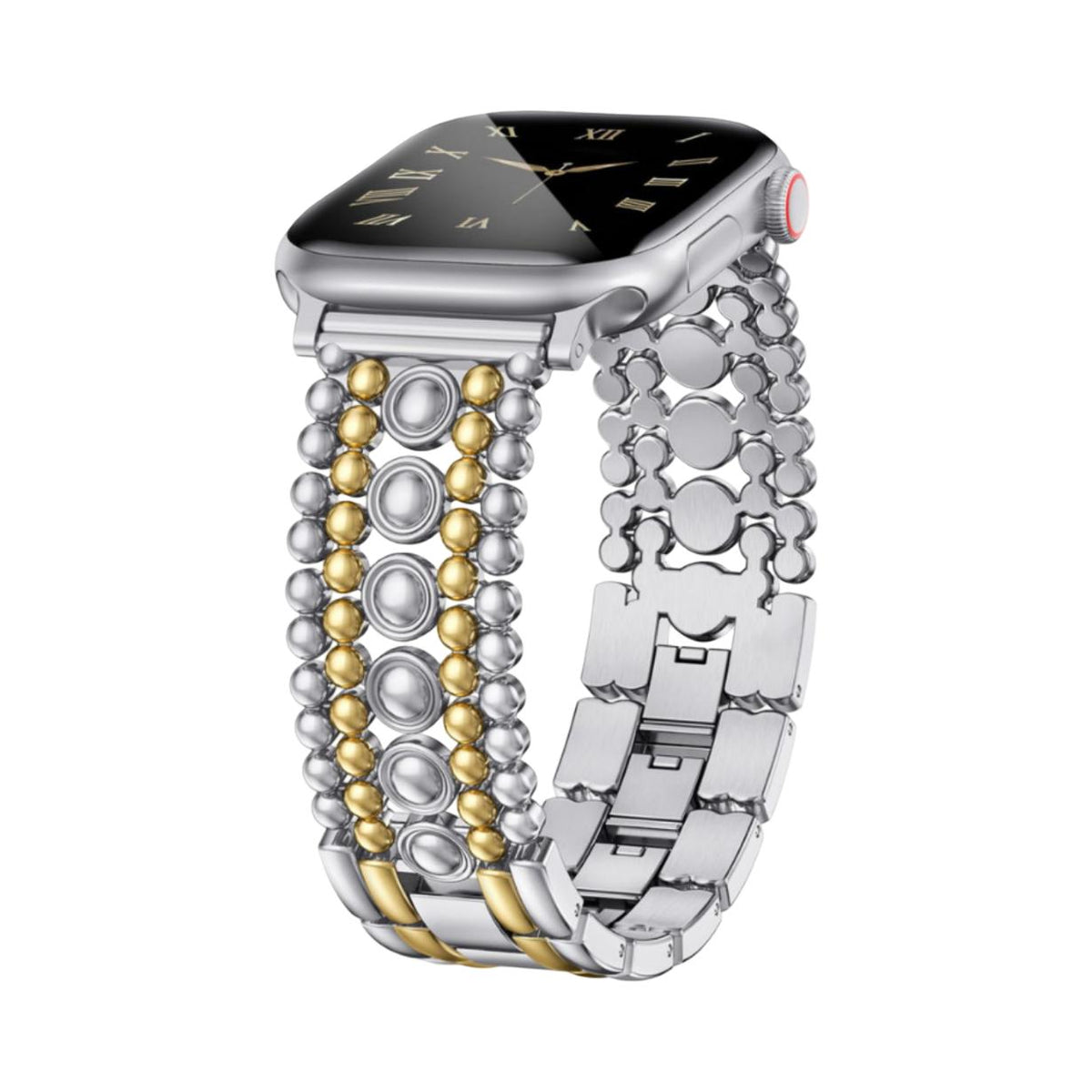 Bracelet montre connectée, maillons perles métalliques ajustables, pour femme, modèle Arline