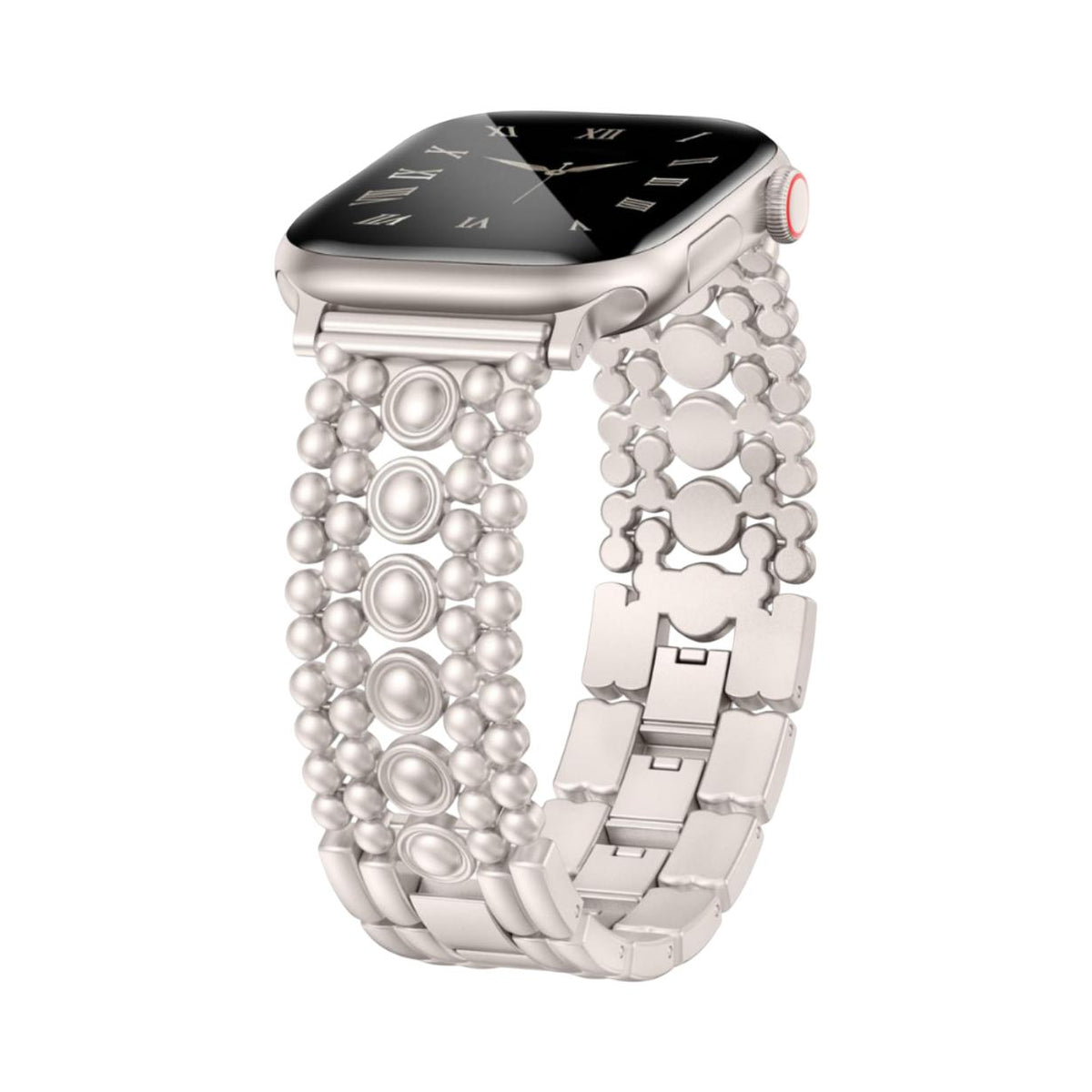 Bracelet montre connectée, maillons perles métalliques ajustables, pour femme, modèle Arline