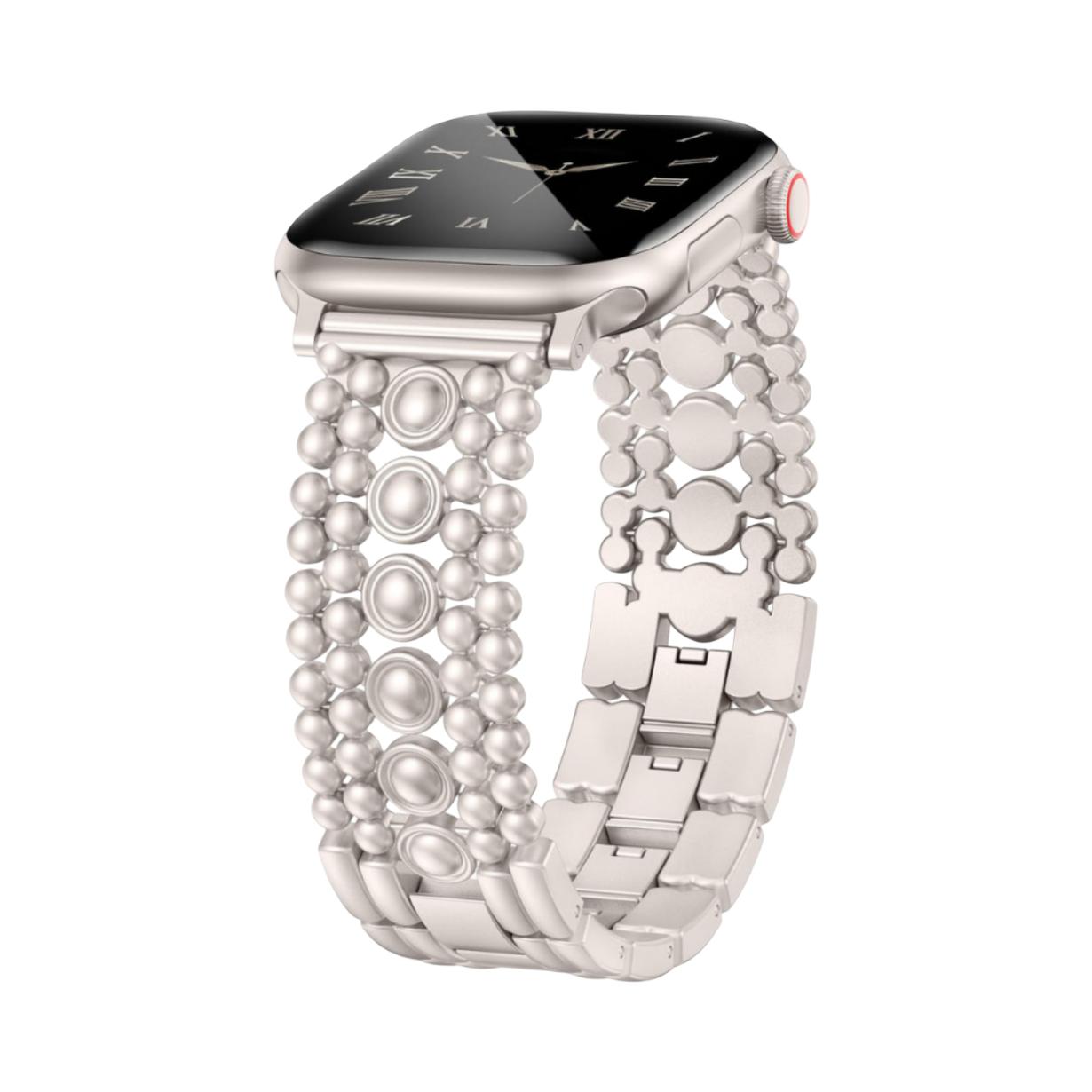 Arline damearmbånd til smartwatch, tofarvede perleled, justerbar metallegering, kliklås, elegant smykke