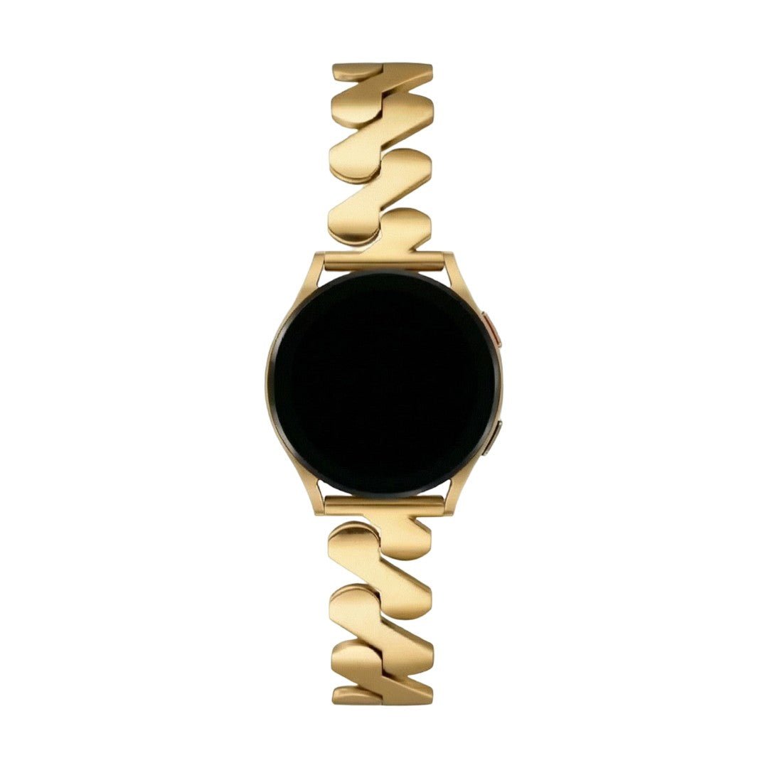 Armband für Smartwatch, gewellter Stahl und Spiralglieder, modernes Aussehen für Samsung-Uhr, Ice Watch, Garmin, Modell Ezelea