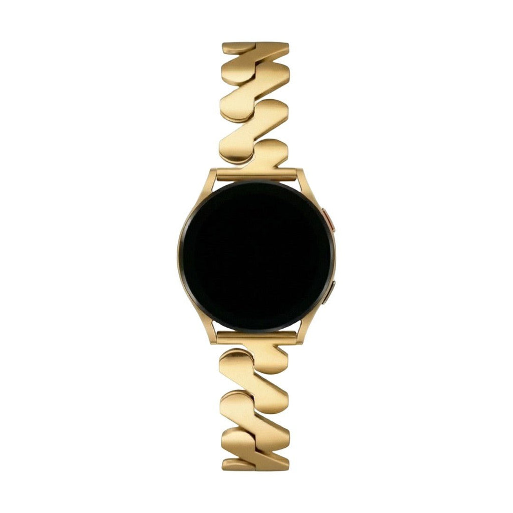 Armband für Smartwatch, gewellter Stahl und Spiralglieder, modernes Aussehen für Samsung-Uhr, Ice Watch, Garmin, Modell Ezelea