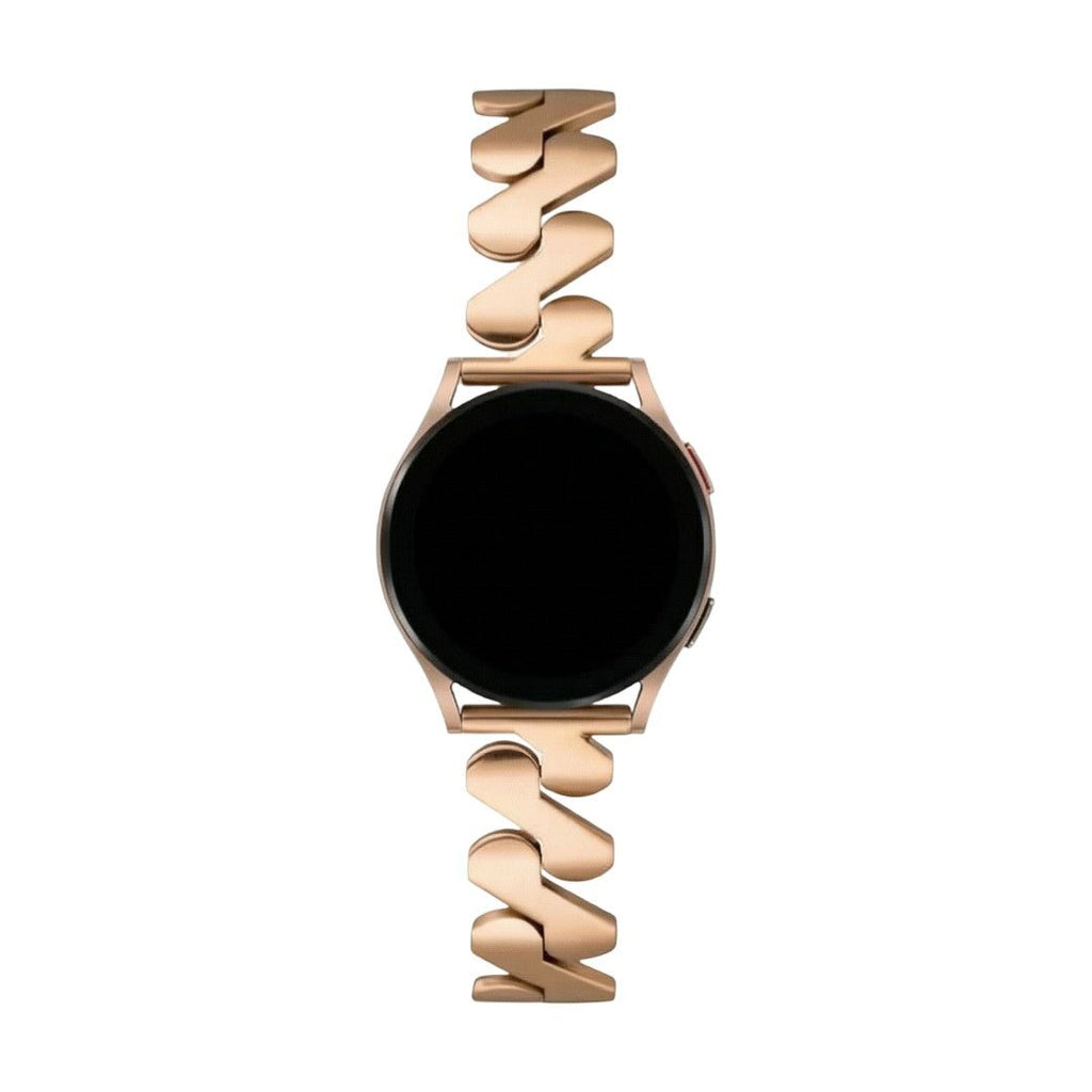 Armband für Smartwatch, gewellter Stahl und Spiralglieder, modernes Aussehen für Samsung-Uhr, Ice Watch, Garmin, Modell Ezelea