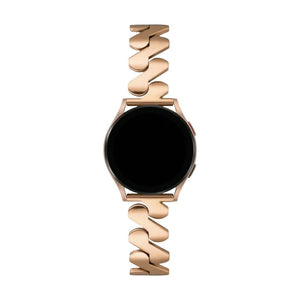 Armband für Smartwatch, gewellter Stahl und Spiralglieder, modernes Aussehen für Samsung-Uhr, Ice Watch, Garmin, Modell Ezelea