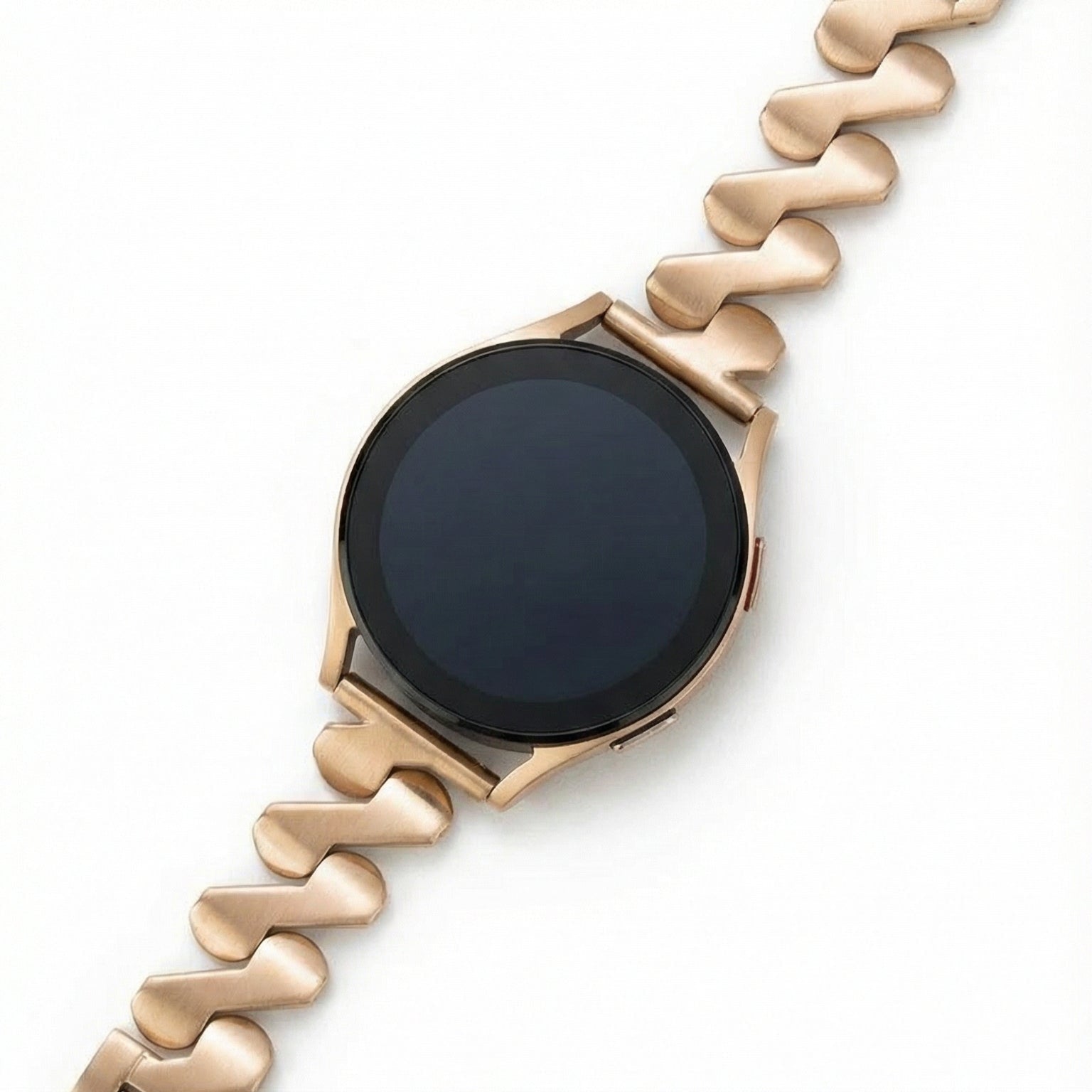 Armband für Smartwatch, gewellter Stahl und Spiralglieder, modernes Aussehen für Samsung-Uhr, Ice Watch, Garmin, Modell Ezelea