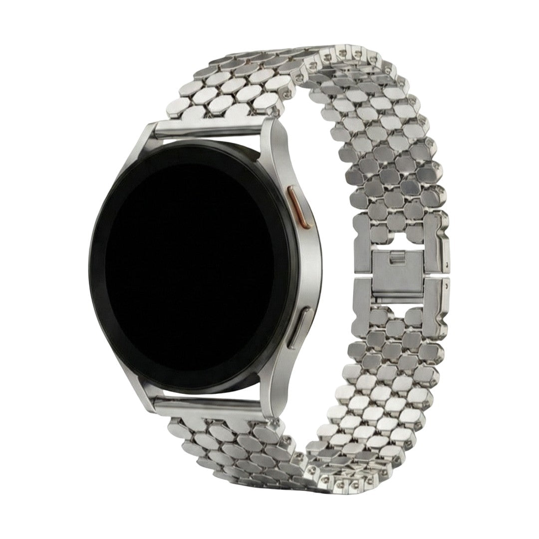 Armband für Smartwatch, Metalllegierung im Wabenmuster, modernes Aussehen für Samsung-Uhr, Ice Watch, Garmin, Modell Yizda