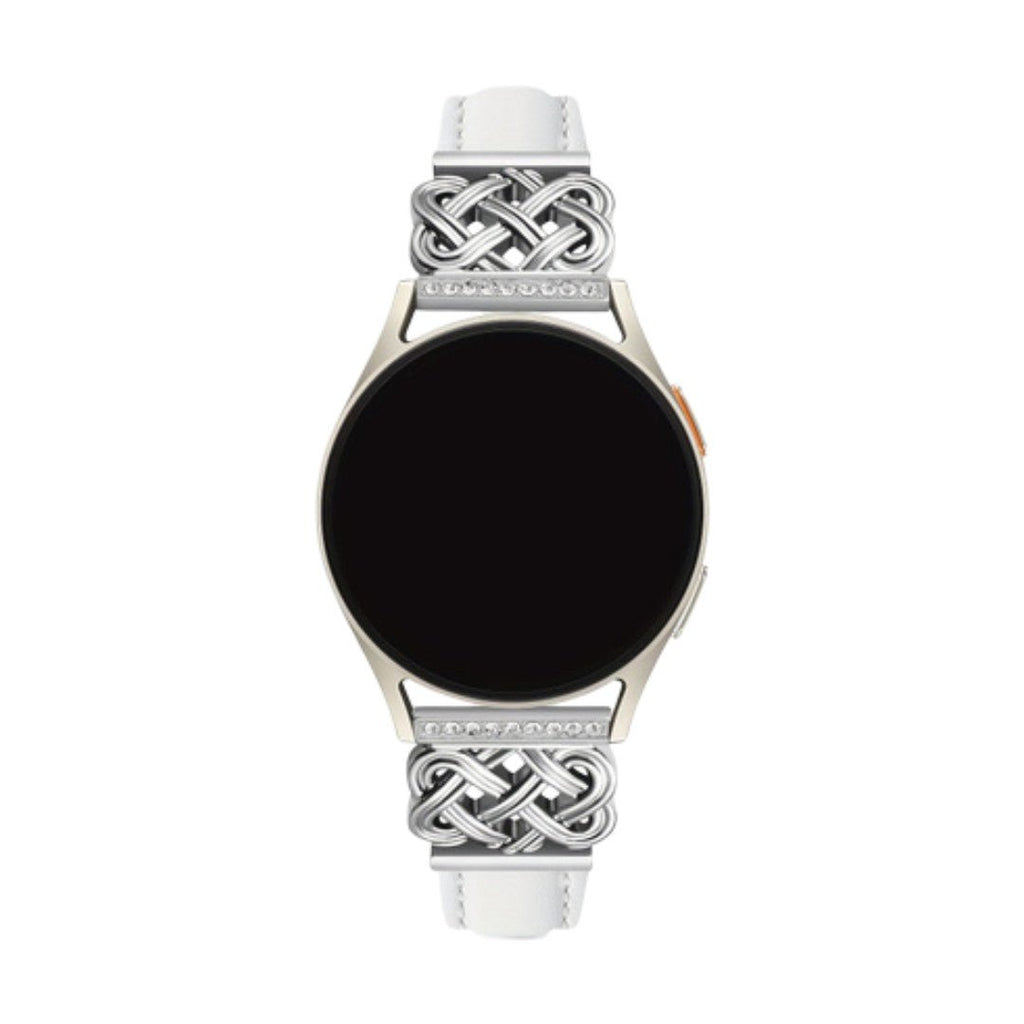 Armband für Smartwatch, keltische Metallschließe, Zirkonsteine, elegant und edel für Samsung-Uhr, Ice Watch, Garmin, Modell Loukie