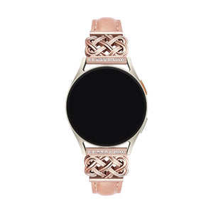Armband für Smartwatch, keltische Metallschließe, Zirkonsteine, elegant und edel für Samsung-Uhr, Ice Watch, Garmin, Modell Loukie