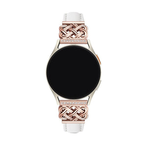 Armband für Smartwatch, keltische Metallschließe, Zirkonsteine, elegant und edel für Samsung-Uhr, Ice Watch, Garmin, Modell Loukie