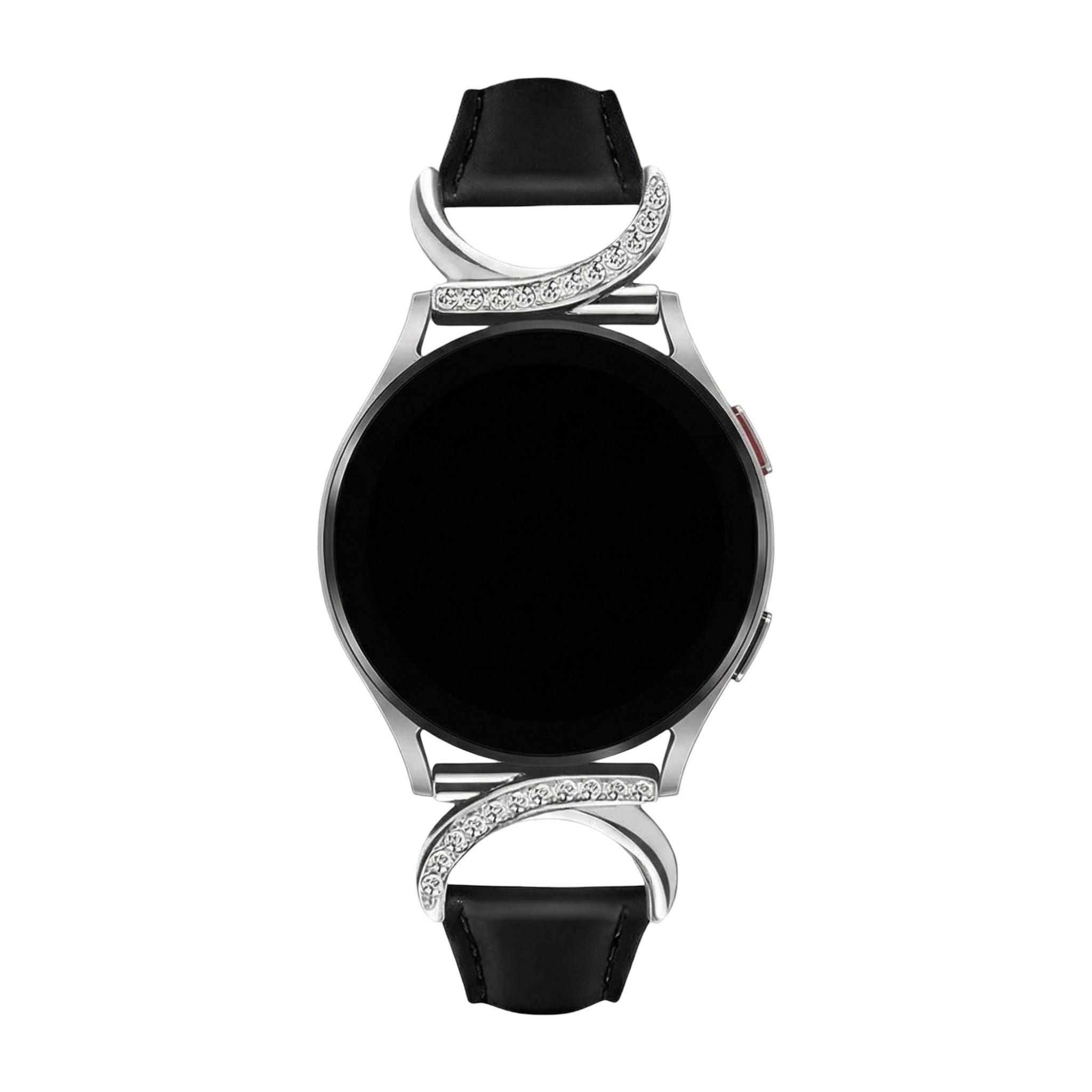 Armband für Smartwatch, Leder und Ziersteine, gepflegtes Aussehen für Uhr von Samsung, Ice Watch, Garmin, Modell Carla