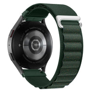 Bracelet vert foncé en nylon avec boucle à crochet en acier inoxydable pour Huawei Watch.