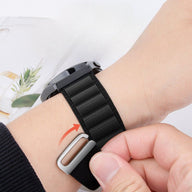 Bracelet noir en nylon à boucle crochet en acier inoxydable, compatible Huawei Watch Kapri.