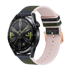 Bracelet montre connectée scintillant noir et jaune, silicone doux avec boucle ardillon or rose, modèle Tchikie.