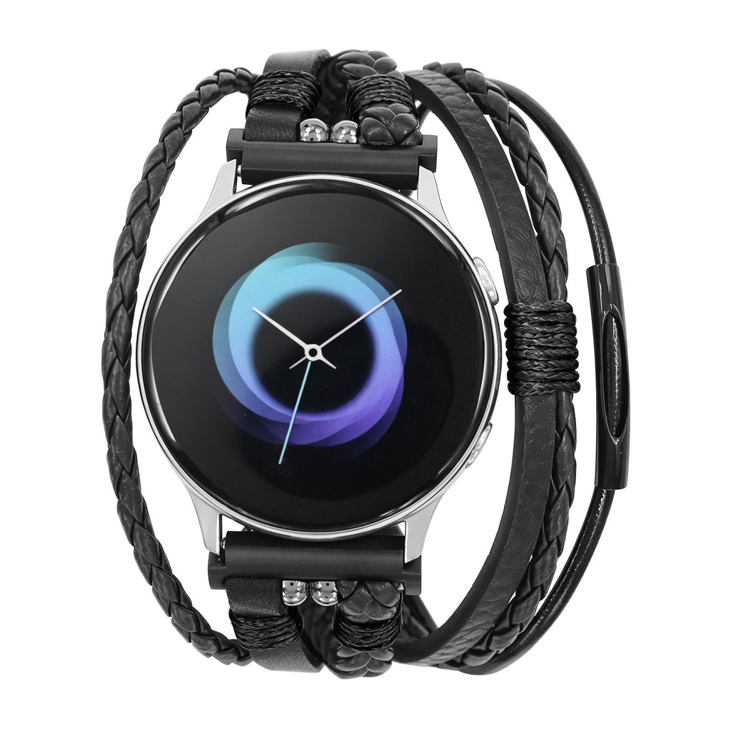 Náramek Samsung Watch / Huawei Watch / Garmin Quick Release / Ice Watch víceřadý, pro chytré hodinky, pletený náramek, nastavitelná slitina, elegantní doplněk pro muže, model Dossé