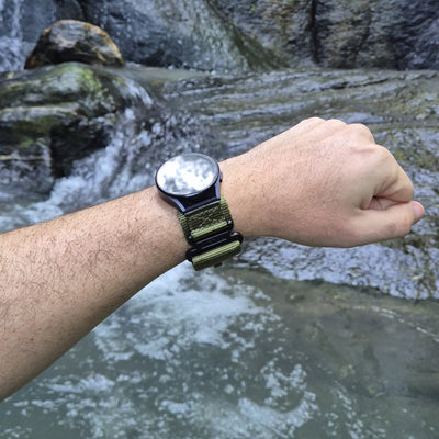 Bracelet sport en nylon tressé, fermoir velcro, pour Samsung, Garmin et Ice Watch, modèle Naéro
