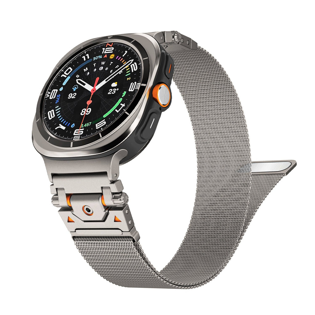 Bracelet tactique en métal, pour montre connectée, fermoir magnétique, pour Samsung Galaxy Watch Ultra et 8, modèle Anklis - La Boutique du Bracelet