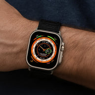 Bracelet tactique en nylon noir, édition montagne et escalade, ajustable pour Apple Watch.