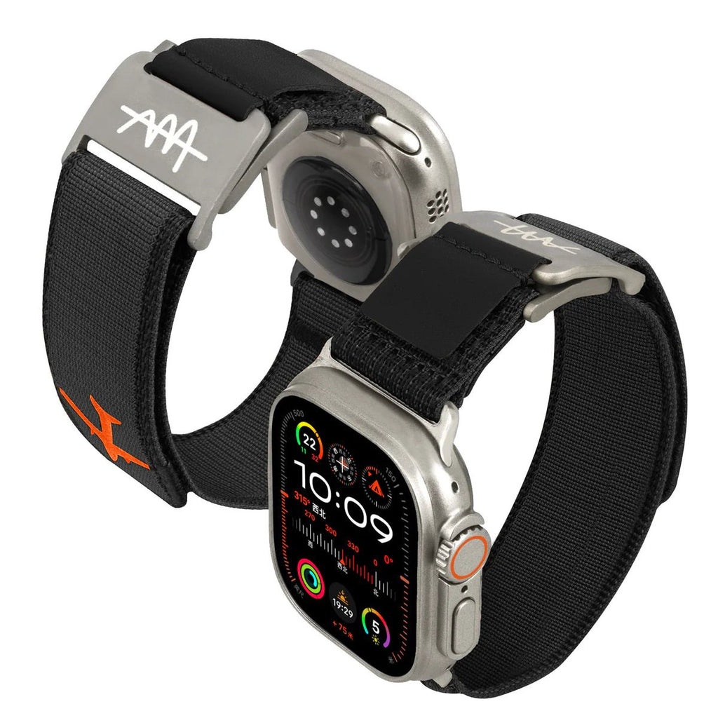 Bracelet tactique noir ajustable en nylon résistant avec boucle magnétique pour Apple Watch</assistant_DIALOG_TITLE.