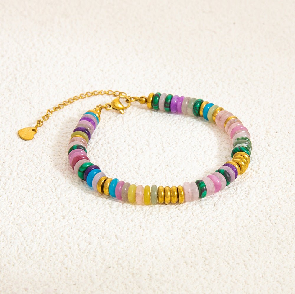 Bracelet tendance, pierres précieuses multicolores, perles d'eau douce, pour femme, modèle Osiris - La Boutique du Bracelet