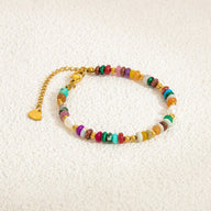 Bracelet tendance, pierres précieuses multicolores, perles d'eau douce, pour femme, modèle Osiris - La Boutique du Bracelet