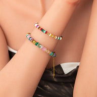Bracelet tendance, pierres précieuses multicolores, perles d'eau douce, pour femme, modèle Osiris - La Boutique du Bracelet