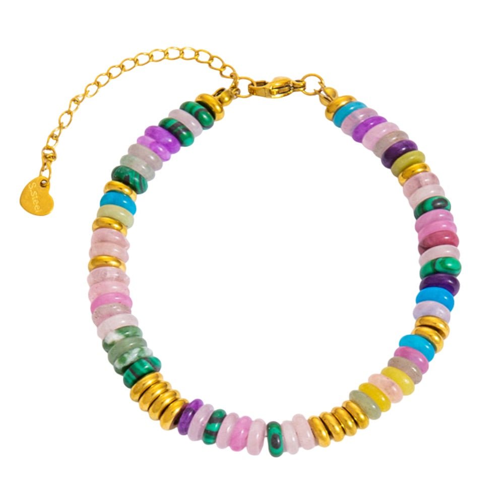 Bracelet tendance, pierres précieuses multicolores, perles d'eau douce, pour femme, modèle Osiris - La Boutique du Bracelet
