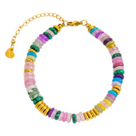Bracelet tendance, pierres précieuses multicolores, perles d'eau douce, pour femme, modèle Osiris - La Boutique du Bracelet