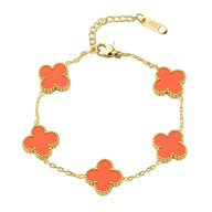 Bracelet trèfle à 4 feuilles coloré, en acier inoxydable, ajustable, pour femme, modèle Auréa - La Boutique du Bracelet