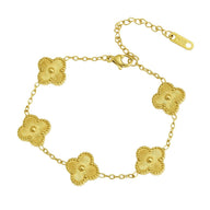 Bracelet trèfle à 4 feuilles coloré, en acier inoxydable, ajustable, pour femme, modèle Auréa - La Boutique du Bracelet