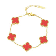 Bracelet trèfle à 4 feuilles coloré, en acier inoxydable, ajustable, pour femme, modèle Auréa - La Boutique du Bracelet