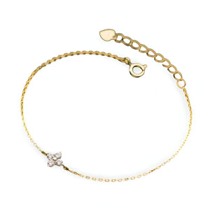 Bracelet trèfle à 4 feuilles scintillant, en cuivre, pour femme, modèle Celandine - La Boutique du Bracelet