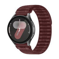 Bracelet velcro en nylon bordeaux pour Huawei Watch, style tissé ajustable.